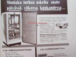 Kotiliesi 1955 nr 6 -mm. Lyydi Annikki Kokko Sisun ja taidon mestarikirja, Tupajumi talossa, Pinaattimuhennos, Appelsiinimarmeladi, Vasikan käärepaisti,