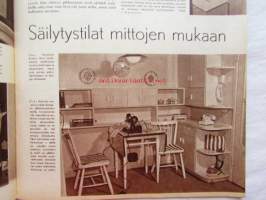 Kotiliesi 1955 nr 21  marraskuu -mm. Ongelmalapsi, Säilytystilat mittojen mukaan Emäntä Maire Härmälä, , Muotia, ruokaohjeita yms ajankuvaa syksy 1955