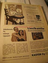 Kotiliesi 1958 nr 19 -mm. Kankaanpainantaa lehtien ja oksien avulla, Talousopettaja Lammasta kasvisten kumppanian, Tee itse lapsillesi lasten kammarin puuesineet,