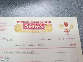 Tehdas Osakeyhtiö Seres, Turku 8.6.1929 -asiakirja