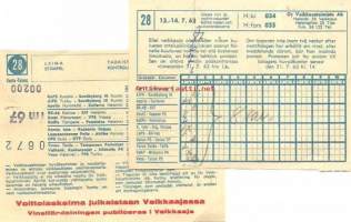 Veikkauslappu  1963 / 28  täytetty  2 kpl