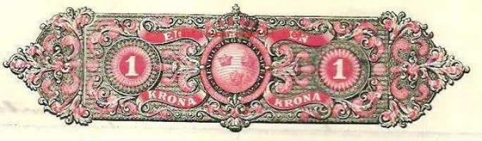 Asiakirja 1930, 1 kruunun leimaveropaperilla Ruotsi