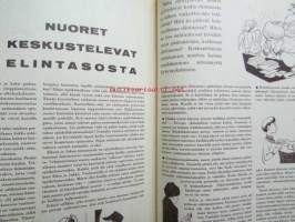 Kotiliesi 1964 nr 1 -mm. Lapsi liikenteessä, Tilkkutäkin valmistus ohjeet, Lena Larsson ja lasten maailma -artikkeli sis. puisen jakkaran teko-ohjeet.