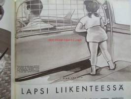 Kotiliesi 1964 nr 1 -mm. Lapsi liikenteessä, Tilkkutäkin valmistus ohjeet, Lena Larsson ja lasten maailma -artikkeli sis. puisen jakkaran teko-ohjeet.