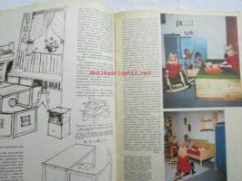 Kotiliesi 1964 nr 1 -mm. Lapsi liikenteessä, Tilkkutäkin valmistus ohjeet, Lena Larsson ja lasten maailma -artikkeli sis. puisen jakkaran teko-ohjeet.