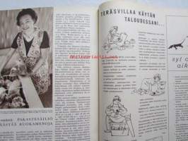 Kotiliesi 1964 nr 7 -mm. 3 Kesäkeinua rakennepiirustuksineen, Lattiapinnoitteet, Hauska ja halpa kesämökki, Onko kulttuuria Helsingin ulkopuolellla,