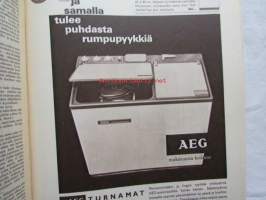 Kotiliesi 1964 nr 8 -mm. Trikooteollisuuden kevättä ja kesää, Sigyn Alenius Tanskalaisen perheen harrastehuone, Erillinen lukio unohdettu koulumuoto,