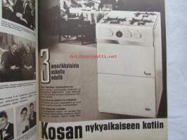 Kotiliesi 1964 nr 8 -mm. Trikooteollisuuden kevättä ja kesää, Sigyn Alenius Tanskalaisen perheen harrastehuone, Erillinen lukio unohdettu koulumuoto,