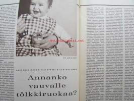 Kotiliesi 1964 nr 8 -mm. Trikooteollisuuden kevättä ja kesää, Sigyn Alenius Tanskalaisen perheen harrastehuone, Erillinen lukio unohdettu koulumuoto,