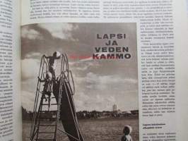 Kotiliesi 1964 nr 11 -mm. Kauniit kesäjalat ja -varpaat, Napit ja näpinlävet, Maatilan kylmäsäilytyshuone, Käytännön kaloritaulukko, Maalaistalon puutarha,