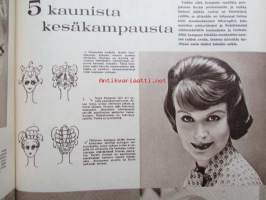 Kotiliesi 1964 nr 12 -mm. Hienoja löytöjä pienpuutarhoista, Rantalaukkuja, Runollinen ja rauhoittava soutuvene, Suggestiolla ja yhteistyöllä selviämme
