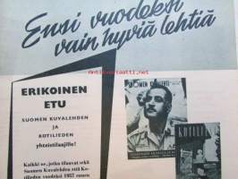 Kotiliesi 1956 nr 20 -mm. Aitasta ja Kellarista saatu ruokaviikko, Kunnon paitapusero kaava, Perheenemäntä valikoi teollisuusnäyttelyssä, Turkki vai talvitakki,