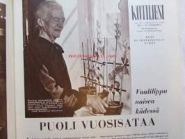 Kotiliesi 1956 nr 19 -mm. 4 Tahranpoistoainetta, Omenaohukasohje, Maisteri Talvikki ja Vakvatti sisarusten kaunis kartano, iloisia värejä keittiöön, Olin