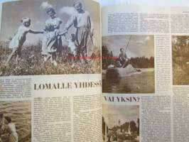 Kotiliesi 1956 nr 9 toukokuu -mm. Keveämpiä kalorioita kesän kynnyksellä, Aikaista satoja  muovin alta, Kellarihissi. Keski-Pohjanmaan emäntäkoulu - opettaja