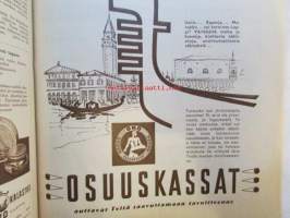 Kotiliesi 1956 nr 6 maaliskuu -mm. Iloisia tupsulakkeja, Hiekkauunin leipää Islannissa, Puujalkamökki, Tohtori Riitta Pylkkänen Kansanpuvun alkulähteiltä,