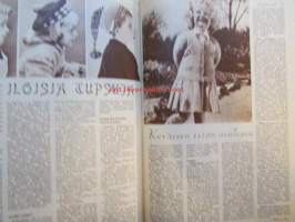 Kotiliesi 1956 nr 6 maaliskuu -mm. Iloisia tupsulakkeja, Hiekkauunin leipää Islannissa, Puujalkamökki, Tohtori Riitta Pylkkänen Kansanpuvun alkulähteiltä,