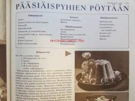 Kotiliesi 1956 nr 6 maaliskuu -mm. Iloisia tupsulakkeja, Hiekkauunin leipää Islannissa, Puujalkamökki, Tohtori Riitta Pylkkänen Kansanpuvun alkulähteiltä,