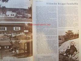 Kotiliesi 1956 nr 6 maaliskuu -mm. Iloisia tupsulakkeja, Hiekkauunin leipää Islannissa, Puujalkamökki, Tohtori Riitta Pylkkänen Kansanpuvun alkulähteiltä,