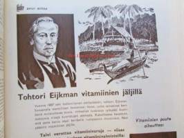 Kotiliesi 1956 nr 3 -mm. Puhtaus on puoli viehkeyttä, Verholeikki, Arkipöydän iloinen liina, Kannattaako henkivakuutus, Yk:n Päämäärä, Äiti