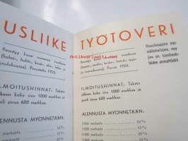 Puhukaa suoraan kuluttajille, liikkeenjohtajille, myyjille Kulutusosuuskuntien Keskusliitto ilmoitushinnasto 1939