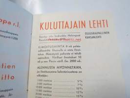 Puhukaa suoraan kuluttajille, liikkeenjohtajille, myyjille Kulutusosuuskuntien Keskusliitto ilmoitushinnasto 1939