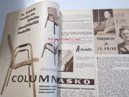 Suomen Kuvalehti 1957 nr 37, presidentti Kekkosen valtiovierailu Tanskaan, RUK:ssa juhlittiin, Mussolinin hautajaiset, hienoja koko sivun mainoksia mm. Philips