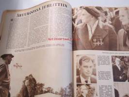 Suomen Kuvalehti 1957 nr 37, presidentti Kekkosen valtiovierailu Tanskaan, RUK:ssa juhlittiin, Mussolinin hautajaiset, hienoja koko sivun mainoksia mm. Philips