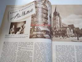 Suomen Kuvalehti 1957 nr 8, Matti Kurjensaari kirje Pariisista Mika Waltarille, presidentti Kekkonen - Tapani Löfvingin hiihto  (40 km)