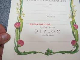 Nylands Svenska Lantbrukssällskap har genom Nylands Svenska Utsädesförening vid Fröutställningen.... har... tildelat pris för... varöver detta Diplom utgör