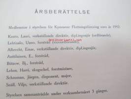 Berättelse över Kymmene Flottningsföreningens (officiellt Kymin Uittoyhdistys) verksamhet år 1952