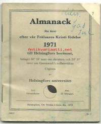 Almanack 1971 -   kalenterimerkintöjä