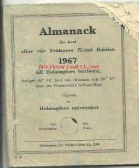 Almanack  1967 -   kalenteri merkintöjä