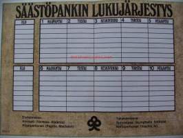 Säästöpankki perhosia - Lukujärjestys