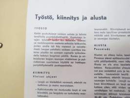 Kuitulevyt, A. Ahlström Oy -käsittelyohjeet, työstö, kiinnitys, alusta, saumat, pintakäsittely, kuljetus, varastointi -tehtaan ohjeet