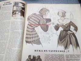 Suomen Kuvalehti 1954 nr 43, 23.10.1954, sis. mm. seur. artikkelit / kuvat / mainokset; Kansikuva Nahkakonventin riemua, Täysosuma karamellit, Lapin maalari Eino