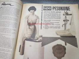 Suomen Kuvalehti 1954 nr 43, 23.10.1954, sis. mm. seur. artikkelit / kuvat / mainokset; Kansikuva Nahkakonventin riemua, Täysosuma karamellit, Lapin maalari Eino