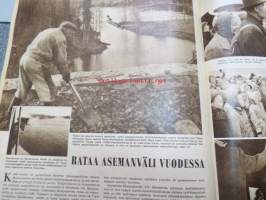 Suomen Kuvalehti 1954 nr 43, 23.10.1954, sis. mm. seur. artikkelit / kuvat / mainokset; Kansikuva Nahkakonventin riemua, Täysosuma karamellit, Lapin maalari Eino