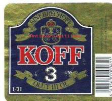 Koff 3 olut  - olutetiketti