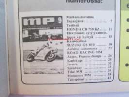 MP-Lehti 1979 nr 9 -mm. Honda CB 750 KZ, Suzuki GS 850, Road Racing MM Assen ja Francorchamps, Karlskoga, Trial MM, Motocross MM, katso kuvista tarkempi sisältö.