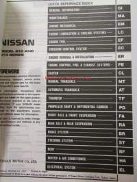 Nissan model B12 and N13 series service manual supplement IV - korjaamokirjan lisäosa, katso kuvista tarkemmin sisältöä