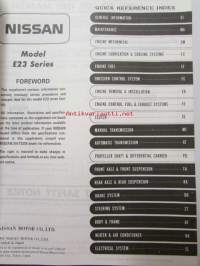 Nissan Urvan model E23 series Service manual supplement - korjaamokäsikirjan lisäosa, katso kuvista tarkemmin sisältöä