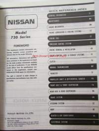 Nissan Pick-up model 720 series Service manual supplement I - korjaamokäsikirjan lisäosa, katso kuvista tarkemmin sisältöä