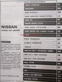 Nissan model D21 series Service manual supplement IV - korjaamokäsikirjan lisäosa, katso kuvista tarkemmin sisältöä