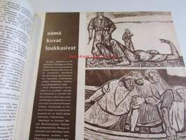 Suomen Kuvalehti 1959 nr 14  4. huhtikuu 1959 , Aiheita mm. Länteen myös - Tampereen veturitehtaalla valmistunut 1904 halkolämmitteinen Tk 2 sarjan veturi nr 418