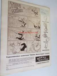 Suomen Kuvalehti 1959 nr 14  4. huhtikuu 1959 , Aiheita mm. Länteen myös - Tampereen veturitehtaalla valmistunut 1904 halkolämmitteinen Tk 2 sarjan veturi nr 418