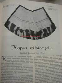 Kotiliesi 1930 nr 10. Toukokuu 1930. Takakannessa Finlayson -värimainos. Ford ja Chevrolet -mainokset. Reseptejä, neulemalleja  ja ompeluohjeita 1930-luvulta.