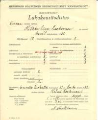 Kansakoulun Lukukausitodistus 1932,  - koulutodistus