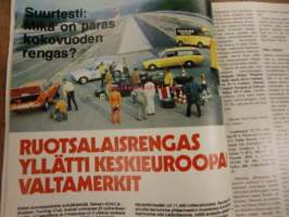 Moottori 1974 / 2 sis mm  Renkaiden suurtesti.Rakennamme puukaasuauton.Koeajo Opel kadett.Moottoripyörällä ulkomaille.ym