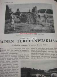 Kotiliesi 1930 nr 16 Elokuu 1930. Kaunis kansikuva: laitumella, piirtänyt Hanna Sigfried . Artikkeli kuvineen  Hilda Käkikoski . Takakannessa tyylikäs mainos