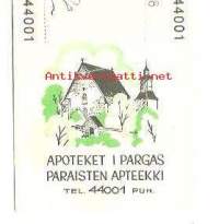 Paraisten Apteekki    , resepti  signatuuri  1968